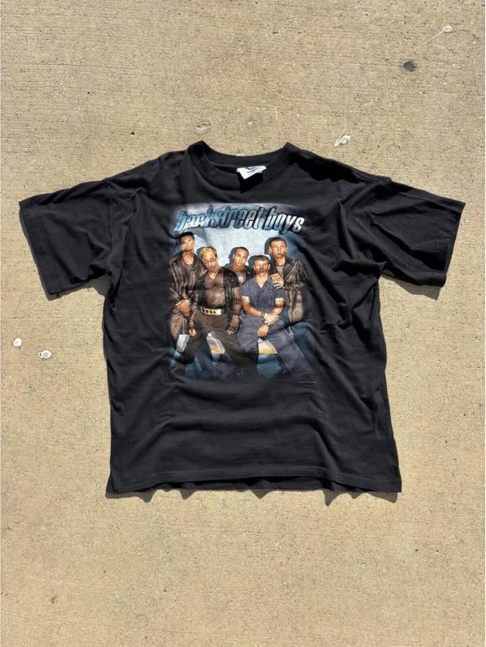 Vintage 1998 Backstreet Boys Black Graphic Band T-Shirt